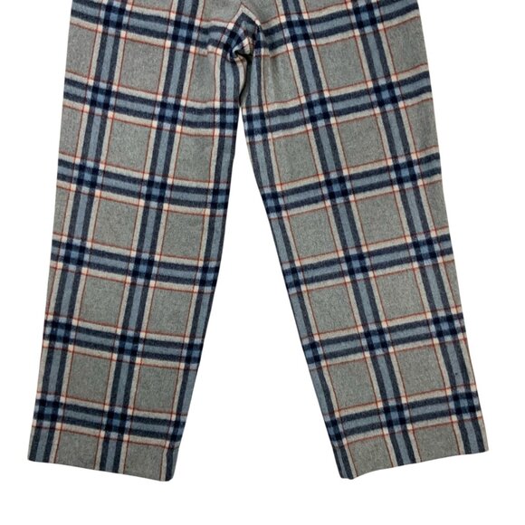 Asos Mens Wool Pants 32 Gray Blue Plaid Flat Front Straight Leg Heritage Fall - Picture 10 of 12